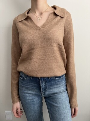 Latte Polo Sweater Top