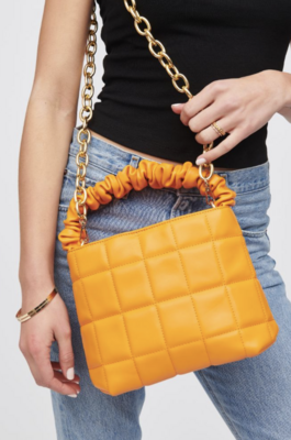 Tangerine Scrunch Handle Bag