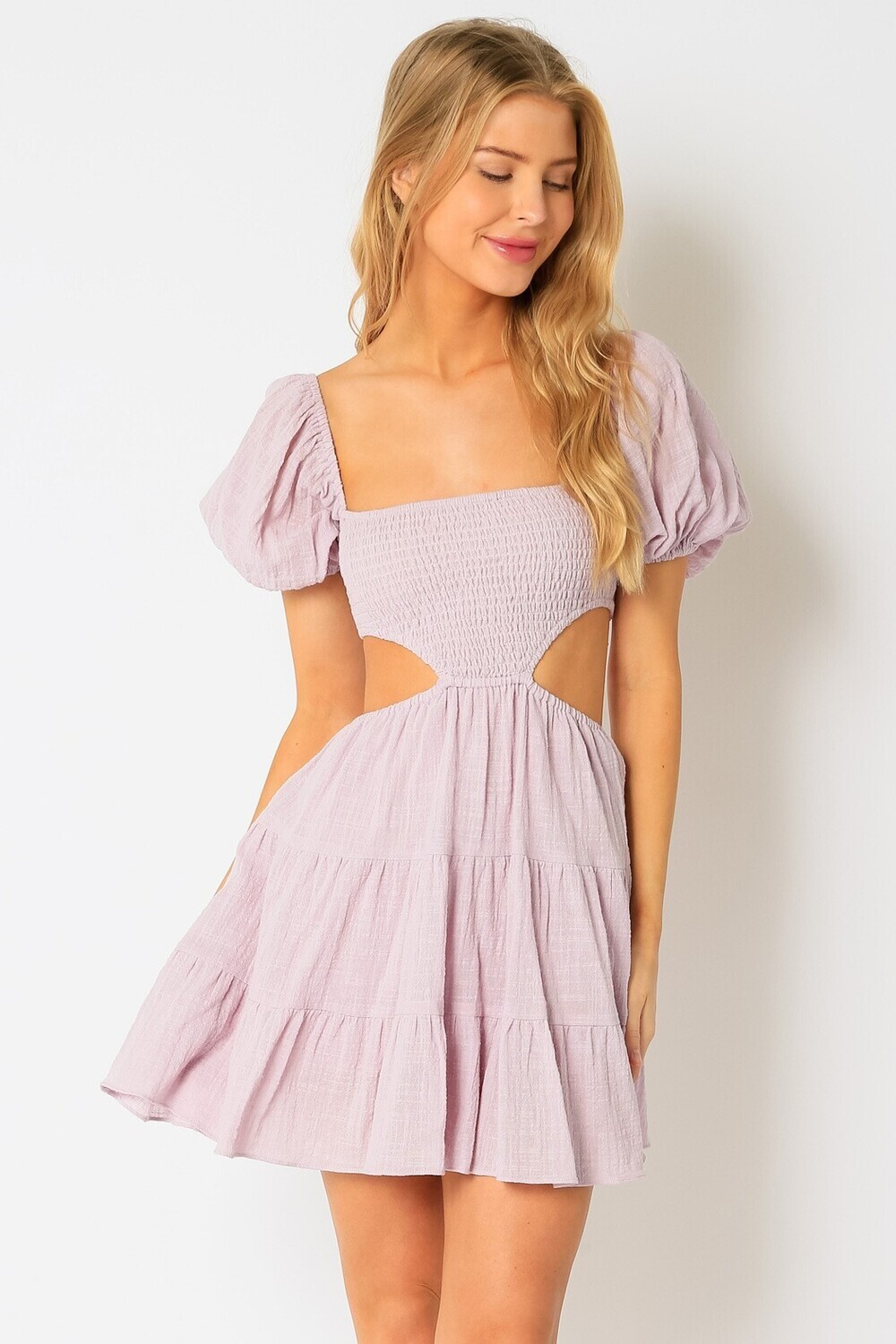 Lavender Cutout Babydoll Dress