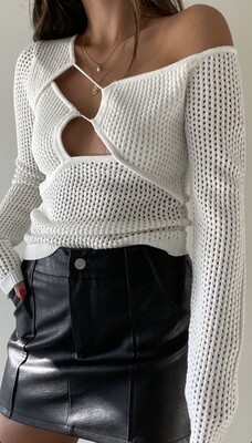 Off-White One Shoulder Cutout Knit