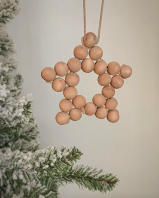 Brown Wooden Star Ornament