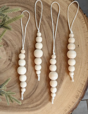 Wooden Bead Icicle Ornament