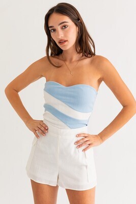 Blue-White Swirl Bodysuit
