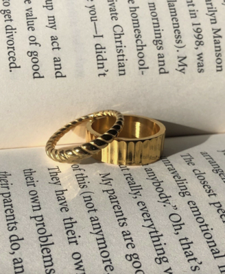 Gold Chunky Cigar Ring