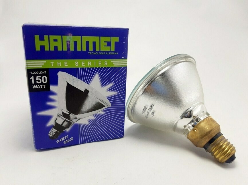 REFLECTOR HALOGENO PAR38 150W 120VOLTS E27 VIDRIO DURO WATER PROOF