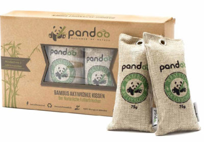 Pandoo Lufterfrischer mit Bambus Aktivkohle, 4 x 75g