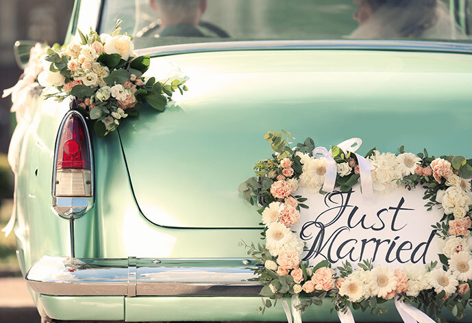 CARTE DOUBLE "JUST MARRIED"