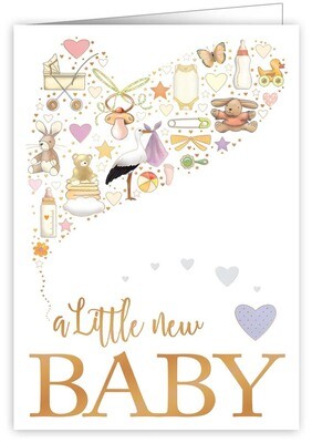 CARTE DE VŒUX "A LITTLE NEW BABY"