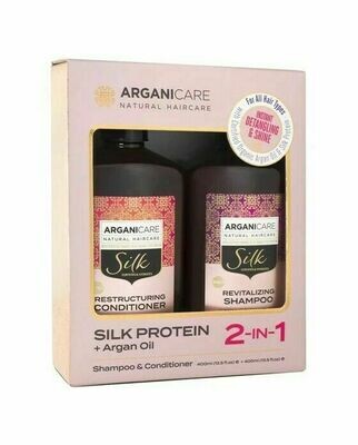 Arganicare Natural Haircare Kit ,Silk Protein+ Argan Oil, (Shampoo & conditioner)
