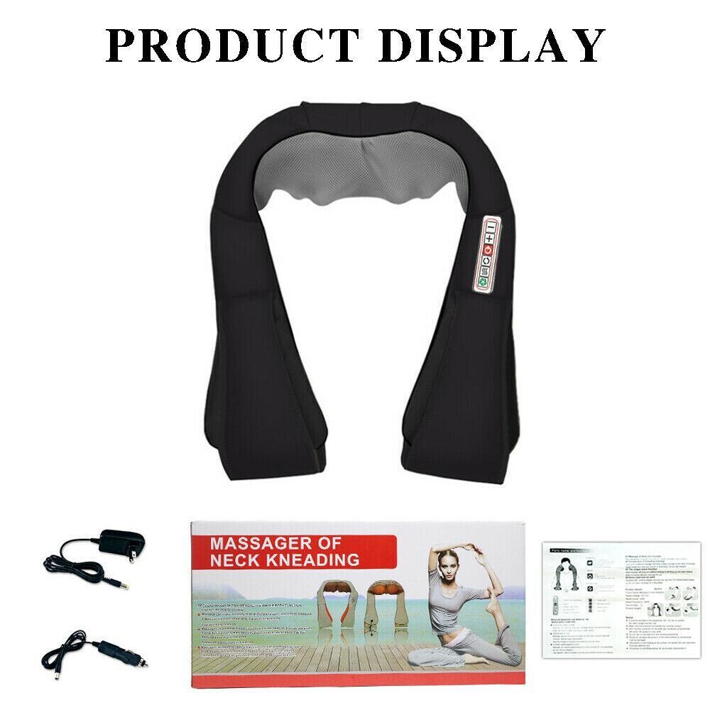 Electric Shiatsu Back Neck Shoulder Kneading Massager -Grey