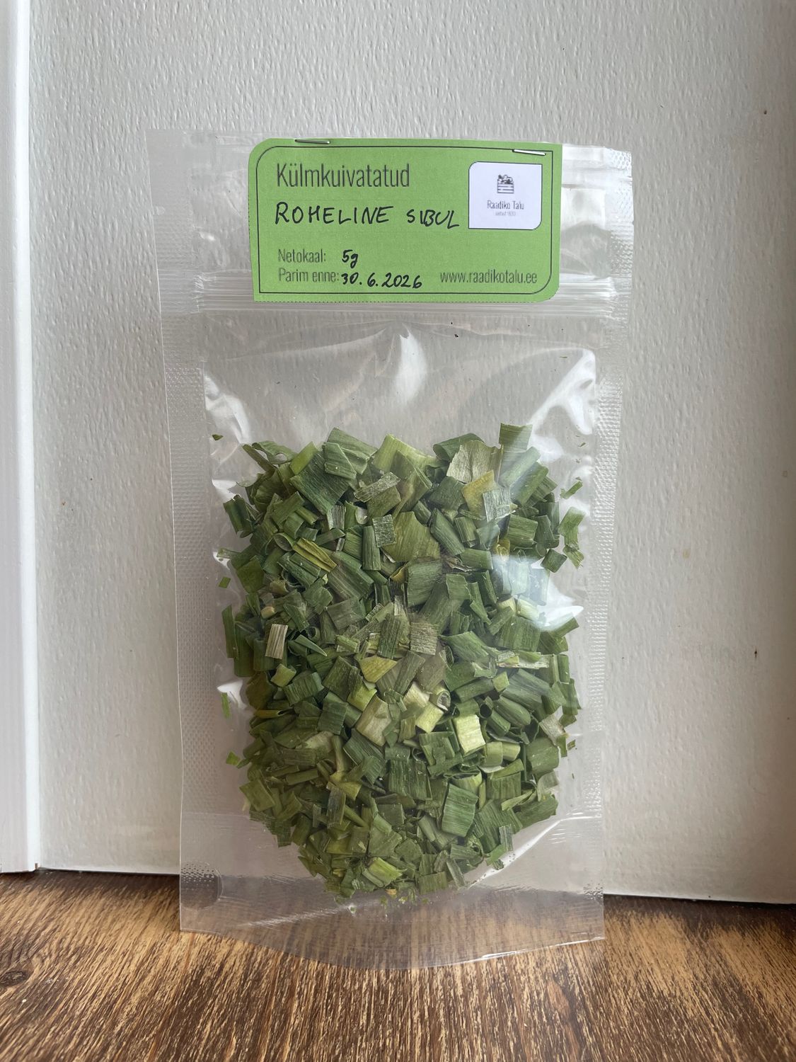 Külmkuivatatud roheline sibul 5 g Külmkuivatatud roheline sibul 5 g