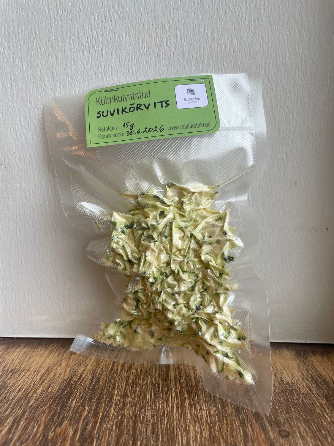 Külmkuivatatud suvikõrvits vaakumpakendis 15 g