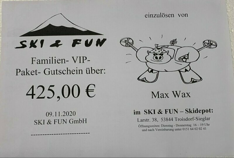 "Familien- VIP- Paket"   
Verleih- Gutschein über 425,- €