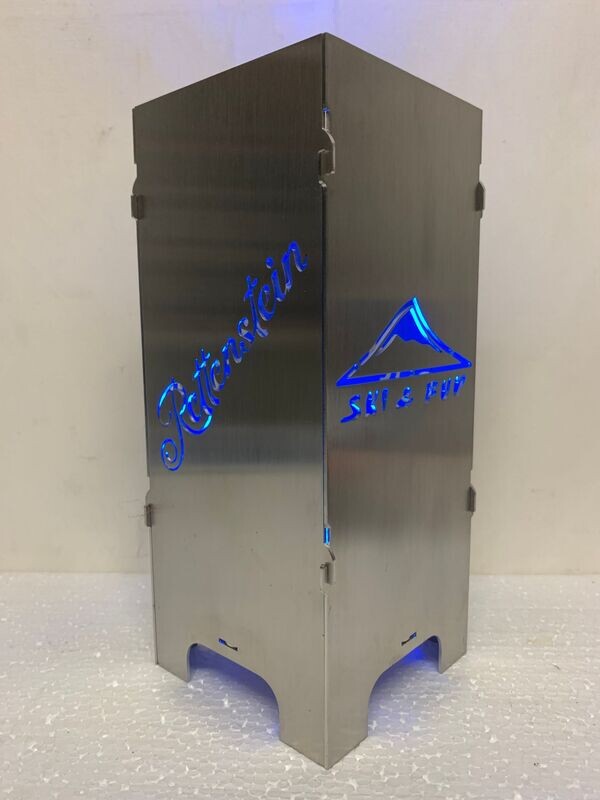 SKI & FUN Stammtisch Kerzenständer mit RGB Wireless LED Leuchte mit Fernbedienung