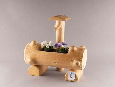 Holzbrunnen für Blumen