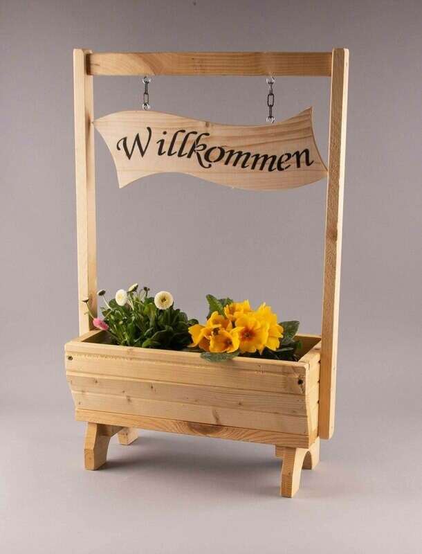 Blumenkasten klein &quot;Willkommen&quot;