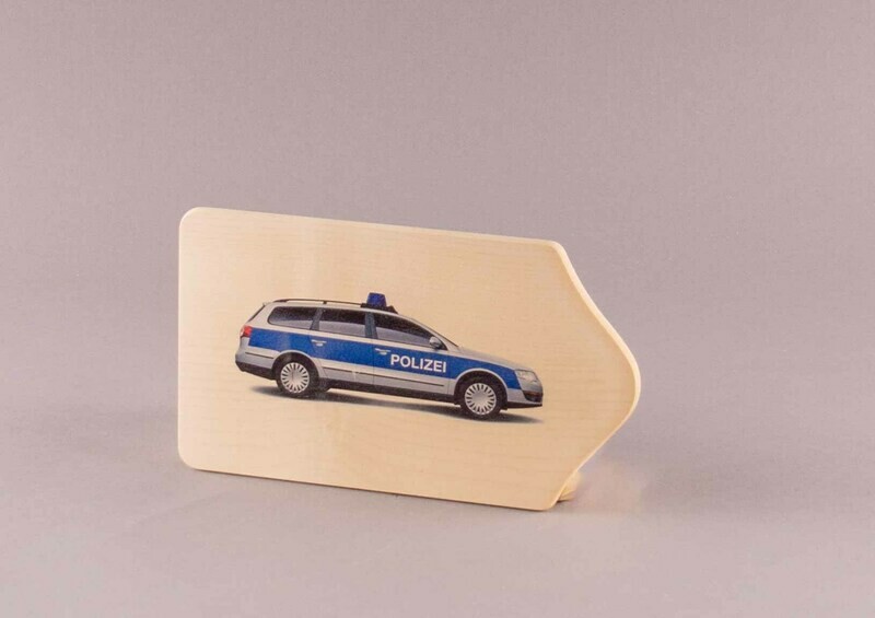 Brotzeitbrett &quot;Polizeiauto&quot; klein, farbig
