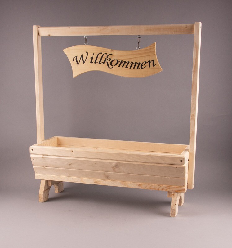 Blumenkasten groß &quot;Willkommen&quot;