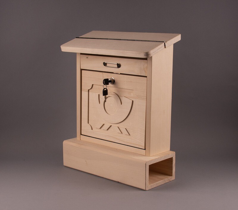 Holz-Briefkasten &quot;Flachdach&quot;