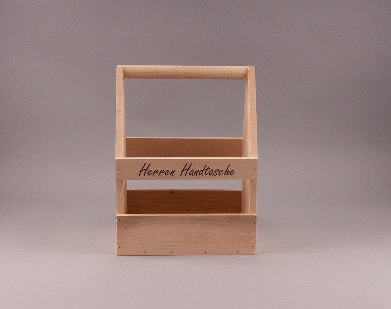 Flaschenträger aus Holz
„Herrenhandtasche“