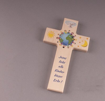 Kinderkreuz "Jesus liebt alle Kinder dieser Erde"