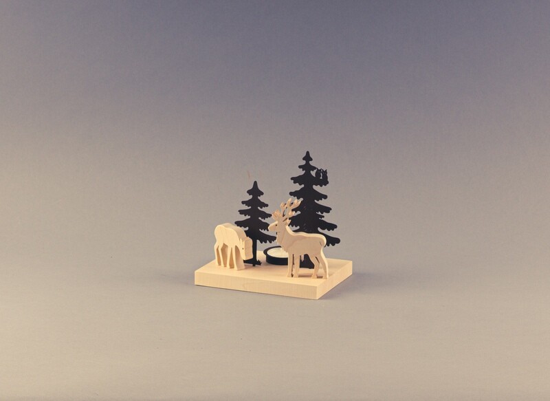 Tischleuchter &quot;Winterbild Waldtiere&quot;
