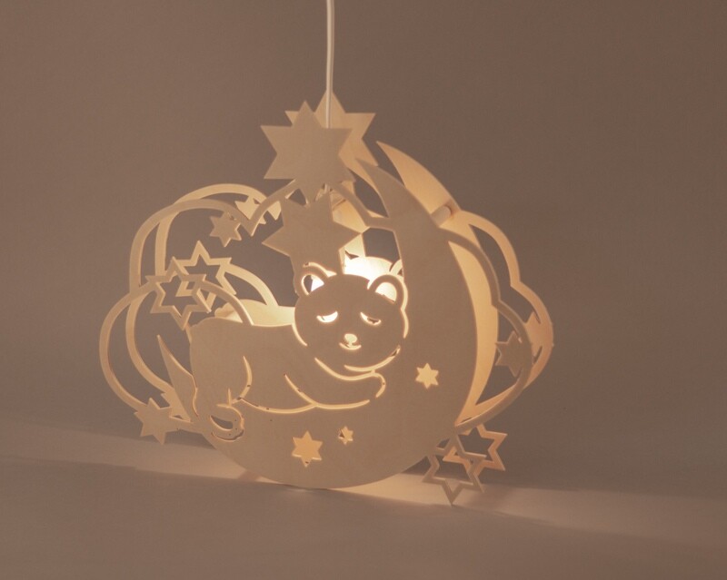 Fensterbild Teddy beleuchtet
