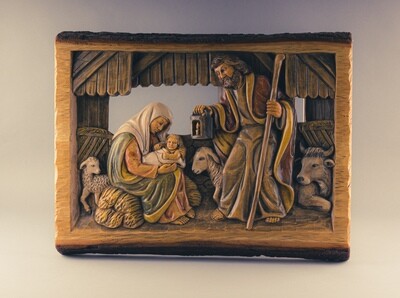 Wandbild Relief  "Christi Geburt"