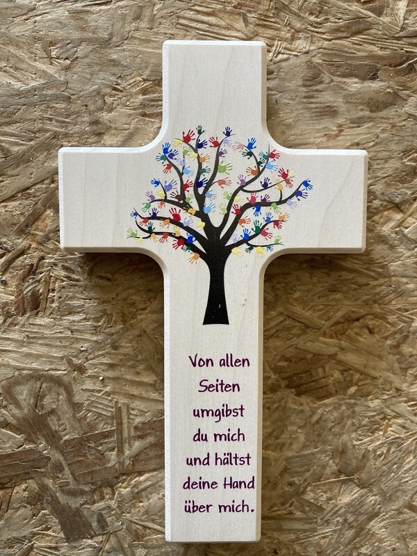 Kinderkreuz &quot;Von allen Seiten umgibst du mich und hältst deine Hand über mich“, ab