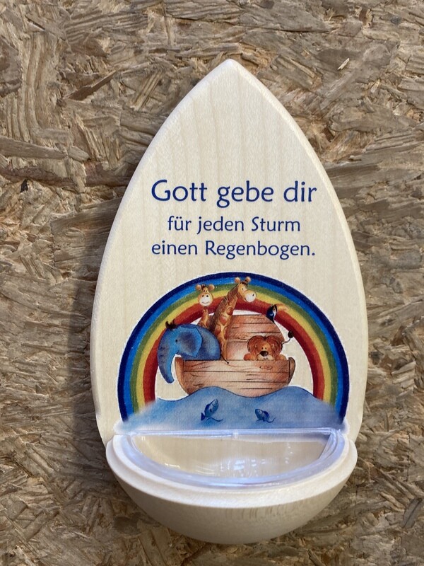 Weihwasserkessel &quot;Gott gebe dir für jeden Sturm einen Regenbogen“, natur