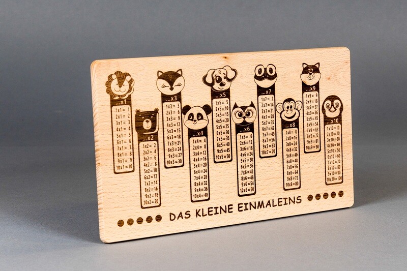 Brotzeitbrett &quot;1 x 1 lernen&quot;
klein, natur