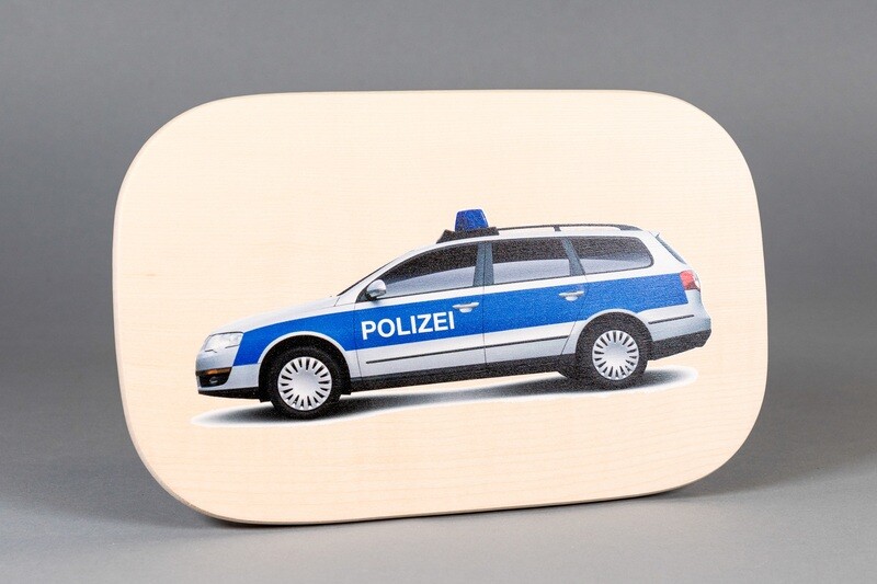 Brotzeitbrett &quot;Polizeiauto&quot; groß, farbig