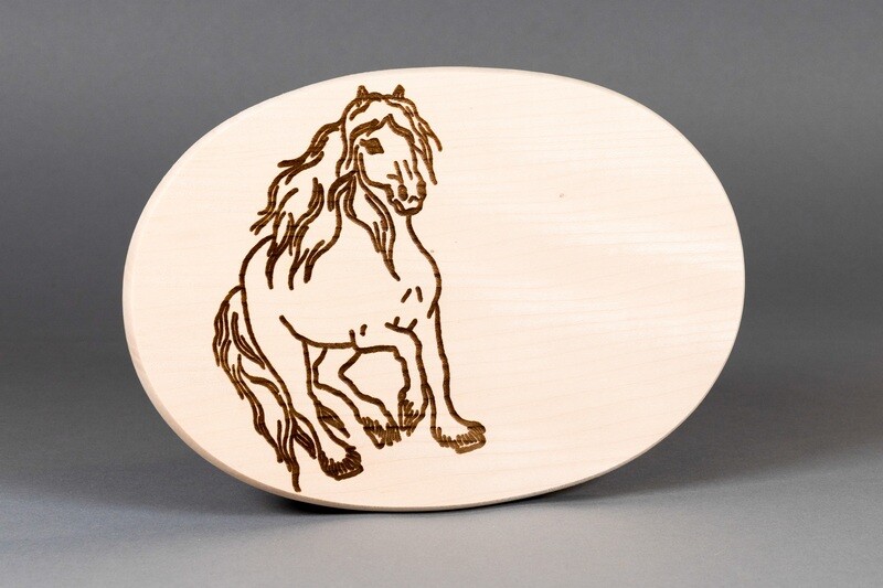 Brotzeitbrett „Pferd“ oval, natur