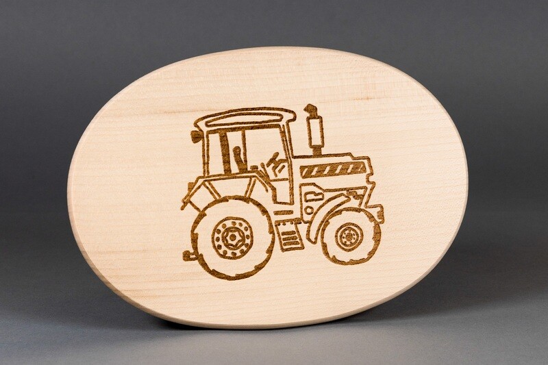 Brotzeitbrett „Traktor“ oval, natur