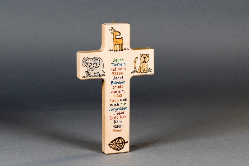 Kinderkreuz &quot;Jedes Tierlein hat sein Essen…&quot;
