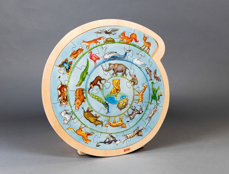 GOKI Holz-Einlegepuzzle &quot;Tierkreis&quot;