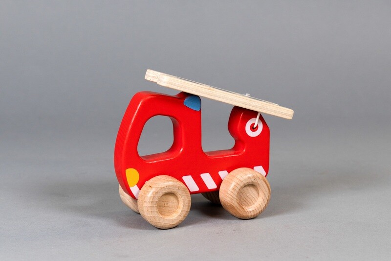 GOKI Feuerwehr Leiterwagen rot, klein