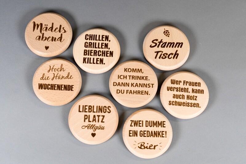 Glasdeckel mit Spruch