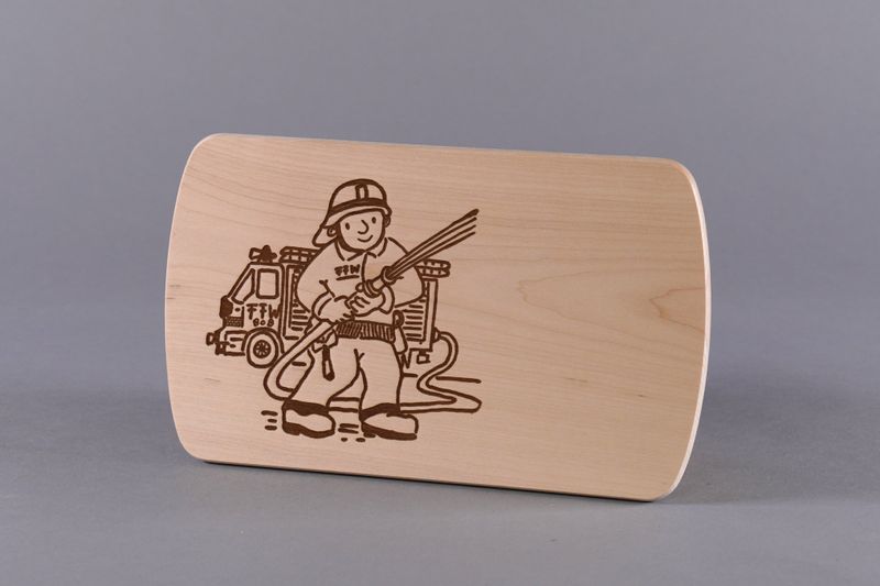 Brotzeitbrett &quot;Feuerwehrmann&quot; klein, natur