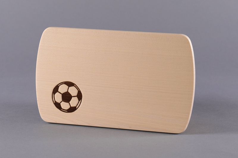 Brotzeitbrett &quot;Fußball&quot; klein, natur