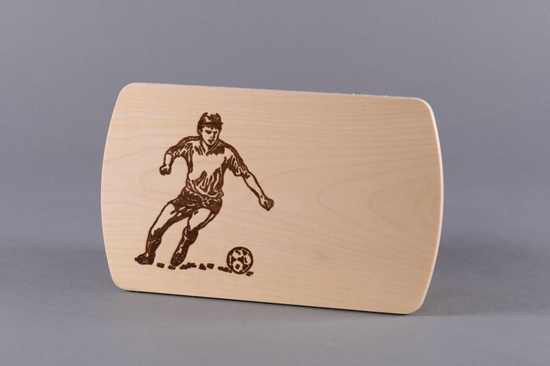 Brotzeitbrett &quot;Fußballer&quot; klein, natur