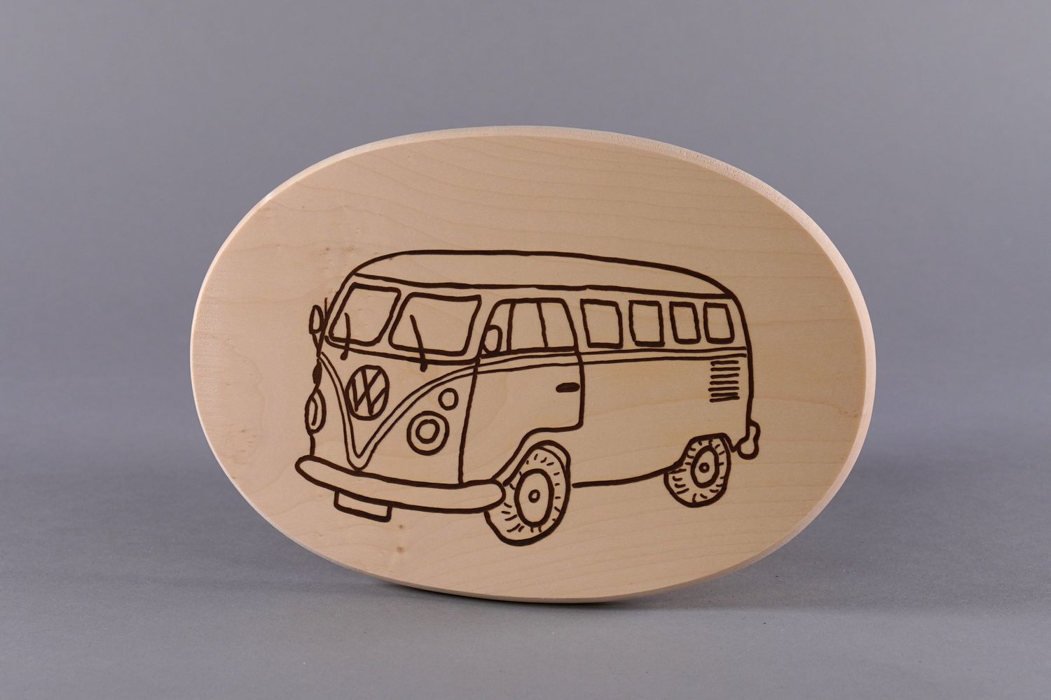 Brotzeitbrett „Bulli-Bus“ oval, natur