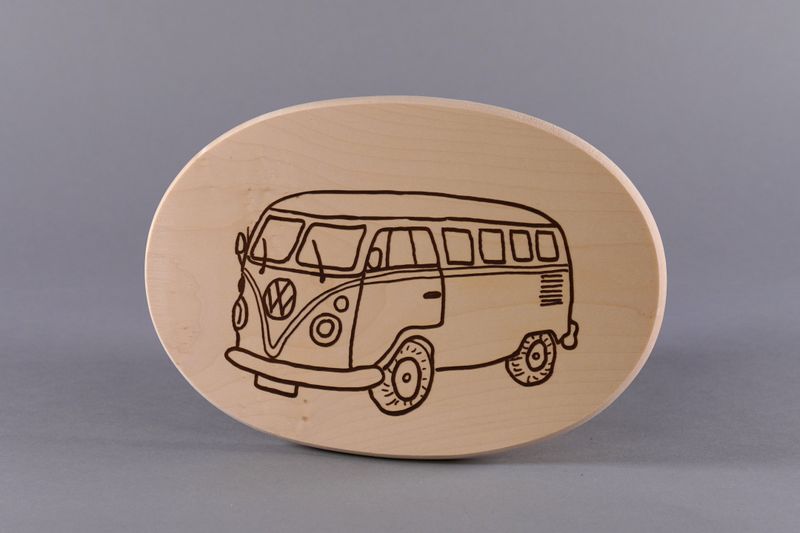 Brotzeitbrett „Bulli-Bus“ oval, natur