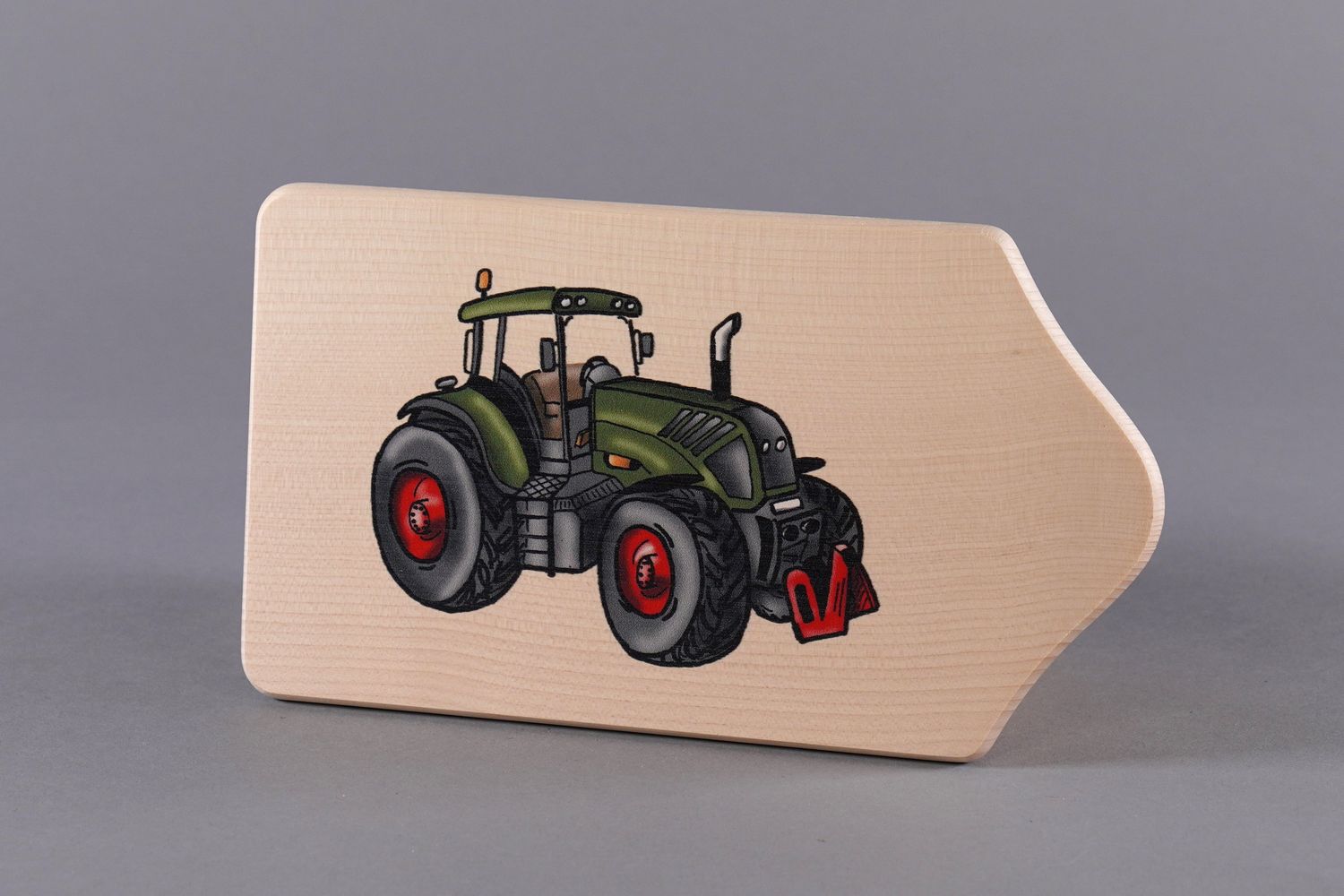 Brotzeitbrett &quot;Traktor grün&quot; klein, farbig
