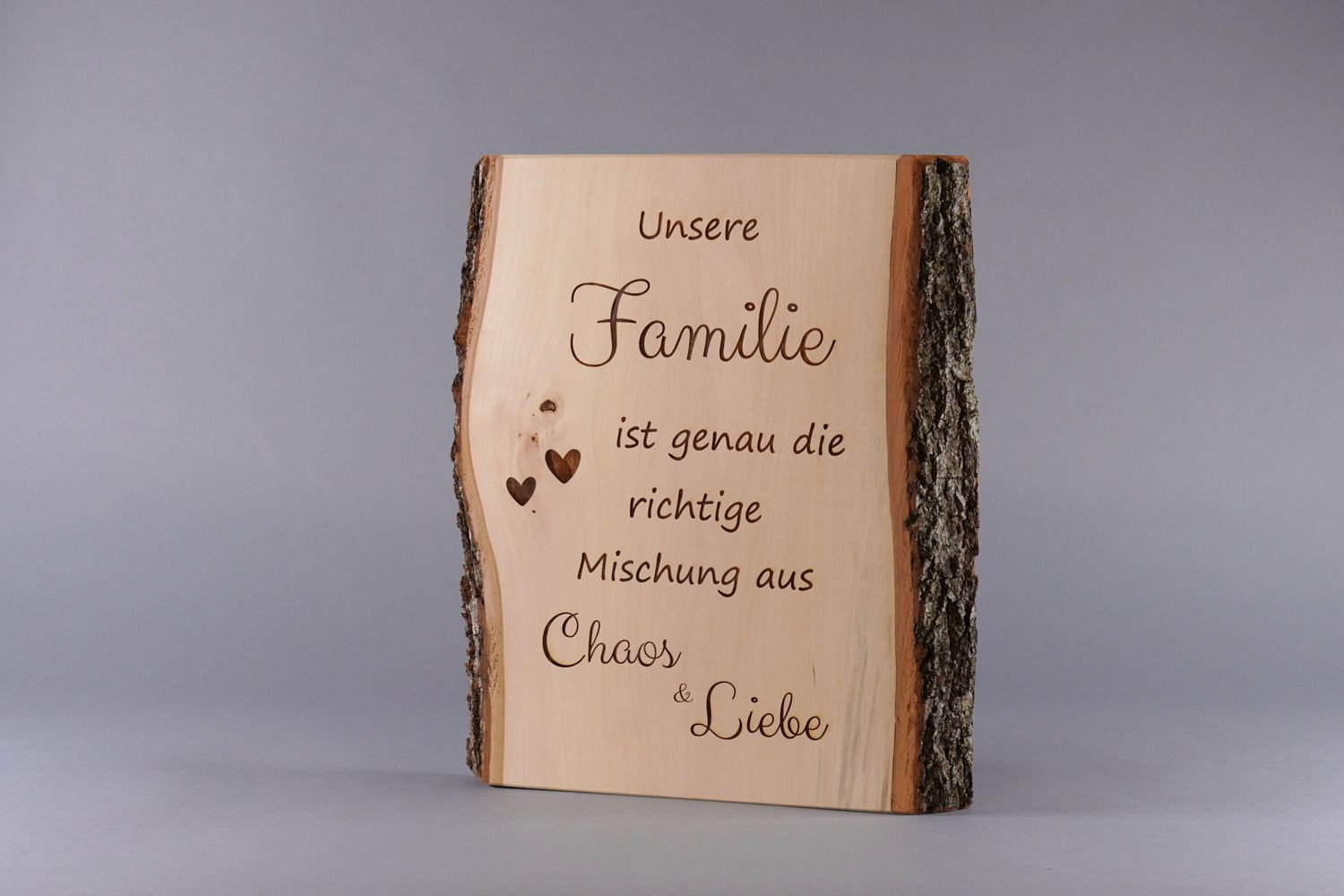 Unikat Wandbild &quot;Unsere Familie ist genau die richtige Mischung aus Chaos &amp; Liebe&quot;