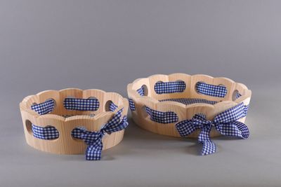 Holz-Brotkorb, blau ab