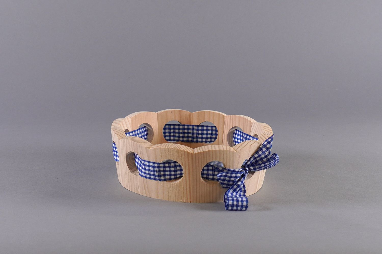 Holz-Brotkorb, blau ab, Größe: klein