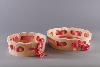 Holz-Brotkorb, rot ab