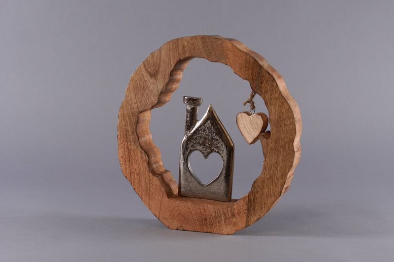 Aufsteller &quot;Holzring mit Metallhaus&quot;