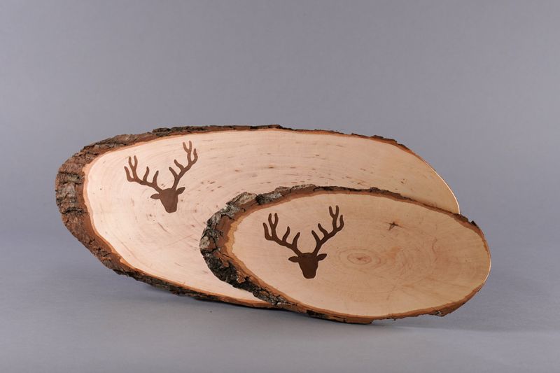 Rindenbrett &quot;Hirsch&quot; ab